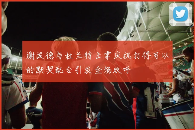 谢泼德与杜兰特击掌庆祝打得可以的默契配合引发全场欢呼
